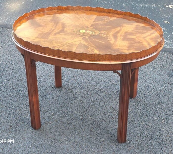 councill craftsmen georgian mahogany tray table with scalloped gallery 1645