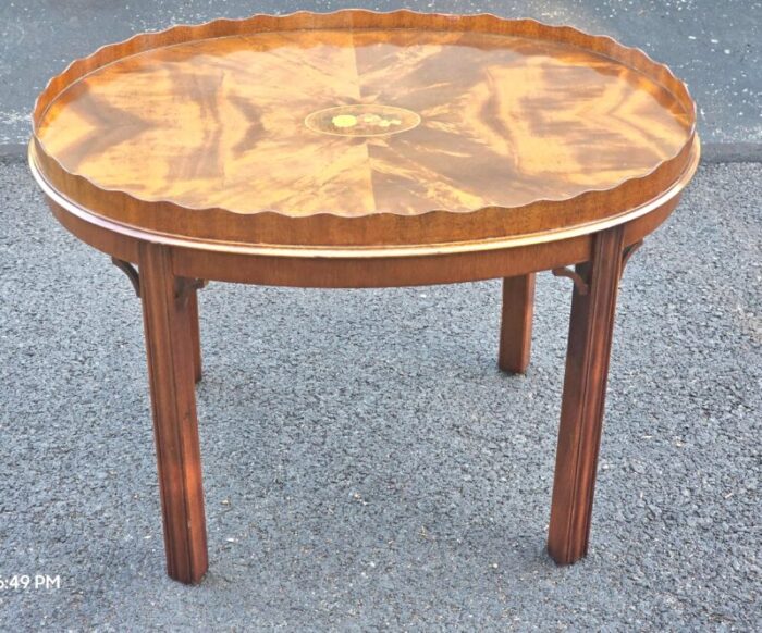 councill craftsmen georgian mahogany tray table with scalloped gallery 6421