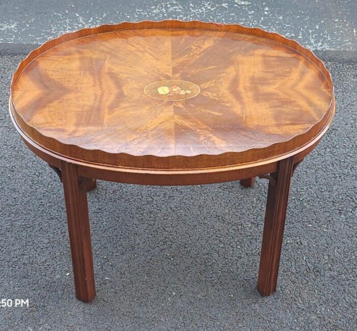 councill craftsmen georgian mahogany tray table with scalloped gallery 8778