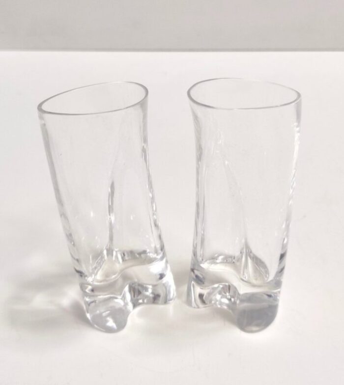 crystal drinking glasses by a mangiarotti for cristallerie colle 1970s set of 12 1