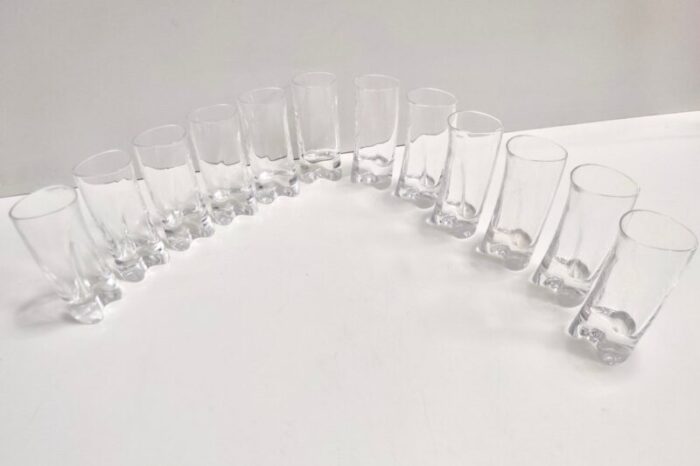 crystal drinking glasses by a mangiarotti for cristallerie colle 1970s set of 12 3