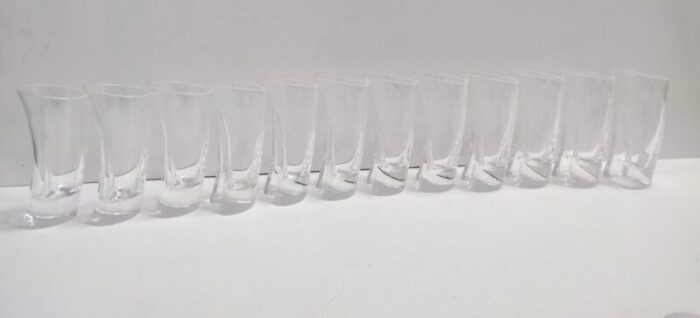 crystal drinking glasses by a mangiarotti for cristallerie colle 1970s set of 12 4