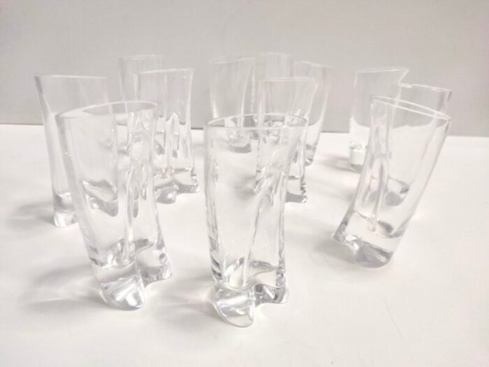 crystal drinking glasses by a mangiarotti for cristallerie colle 1970s set of 12 5