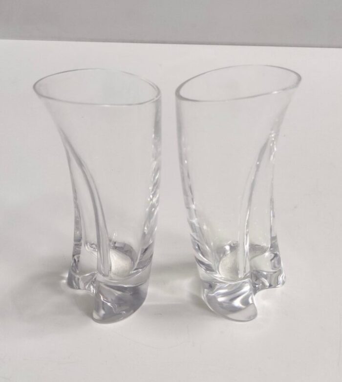 crystal drinking glasses by a mangiarotti for cristallerie colle 1970s set of 12 7