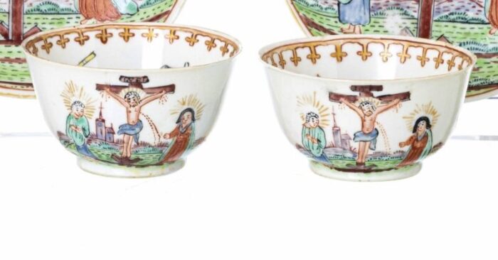 cups with saucers 18th century set of 4 2