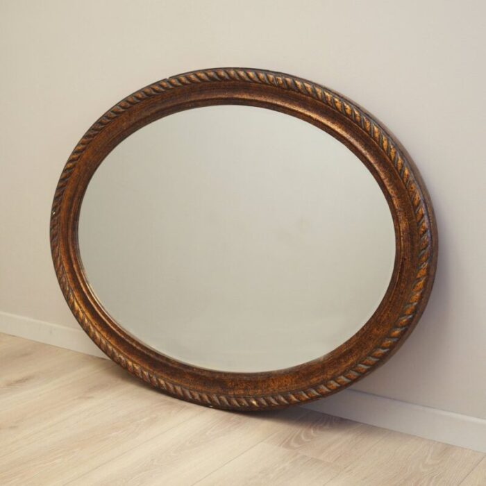 danish mirror in wooden frame 1960s 1