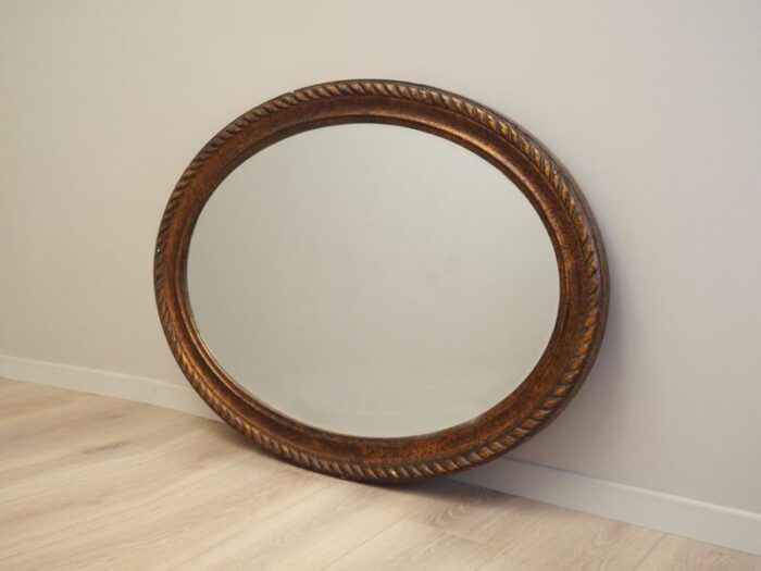 danish mirror in wooden frame 1960s 2