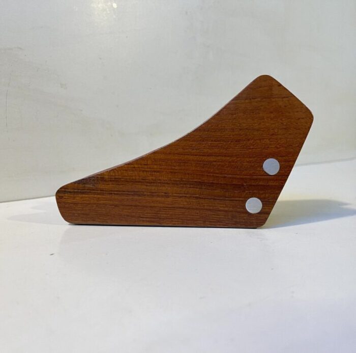 danish modern curved teak napkin holder by j kjaersulf 1960s 1