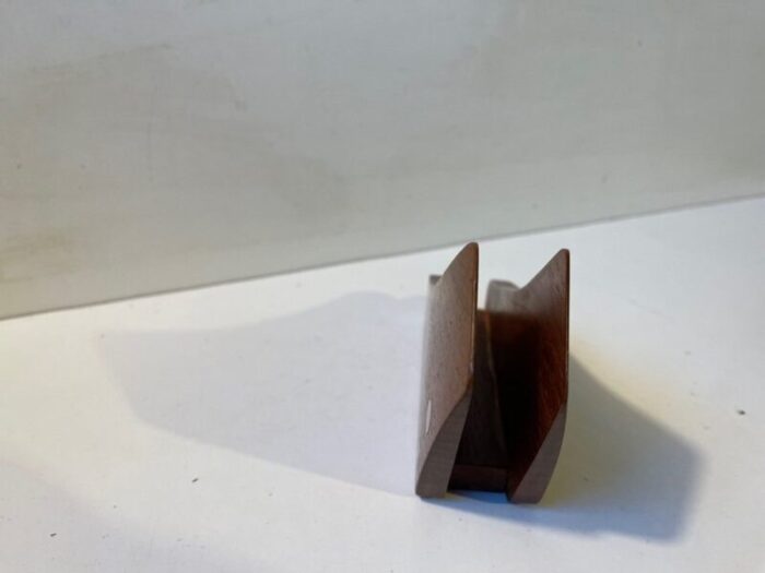 danish modern curved teak napkin holder by j kjaersulf 1960s 5