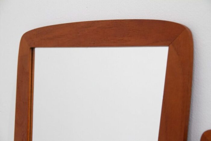 danish modern teak mirrors and table 1960s set of 3 14