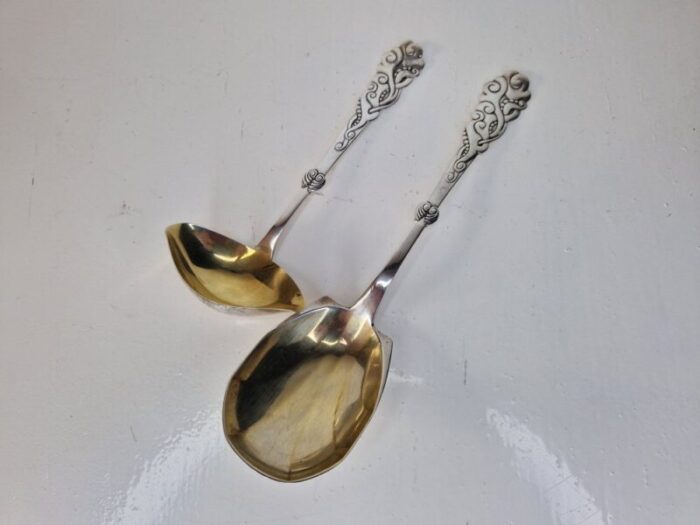 danish serving spoons by christian f heise 1916 set of 2 1