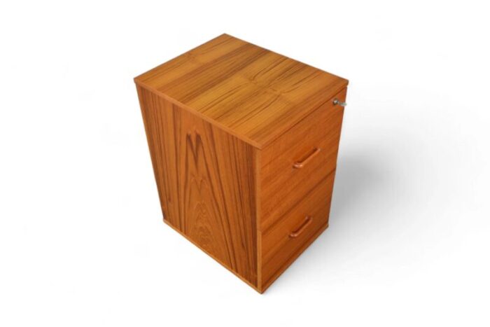 danish teak two drawer locking filing cabinet 8161