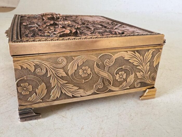 decorative jewelry box in silver and gold coloured metal france 20th century 10