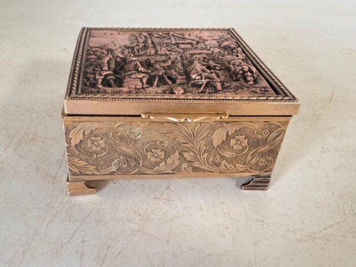 decorative jewelry box in silver and gold coloured metal france 20th century 14