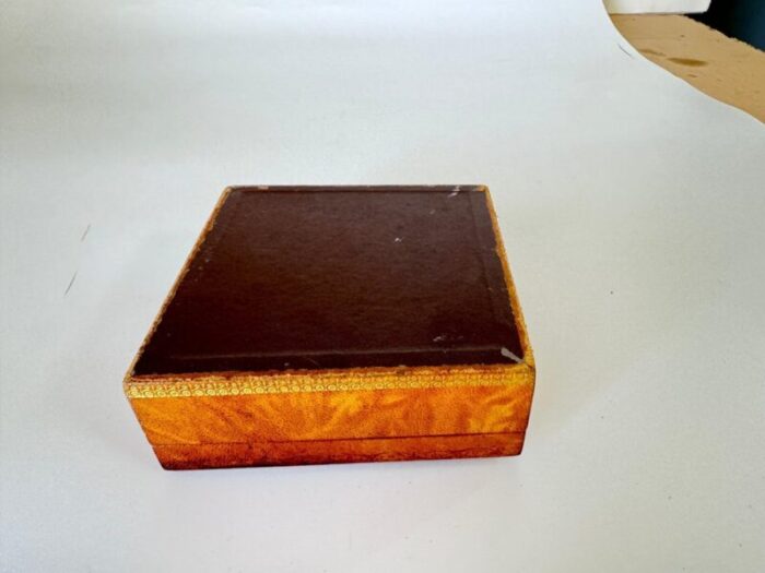 decorative or jewelry box in wood leather france 19th century 4