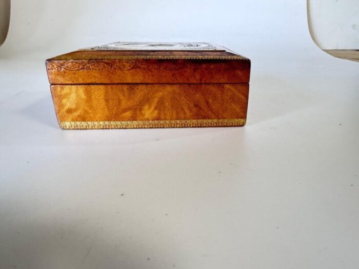 decorative or jewelry box in wood leather france 19th century 5