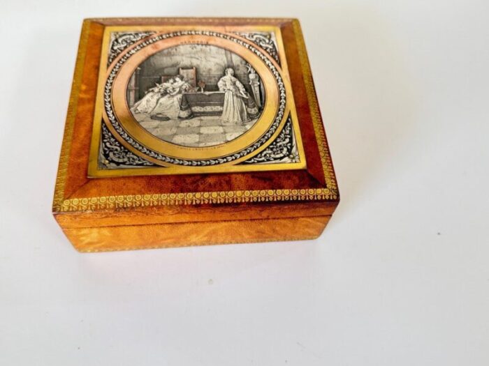 decorative or jewelry box in wood leather france 19th century 8