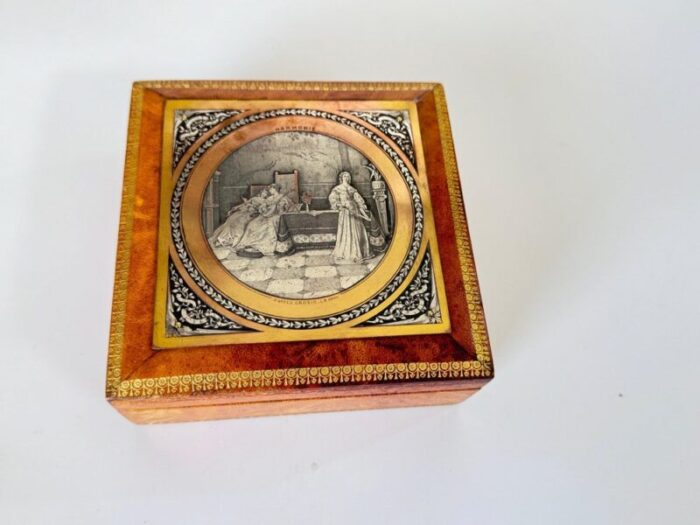 decorative or jewelry box in wood leather france 19th century 9