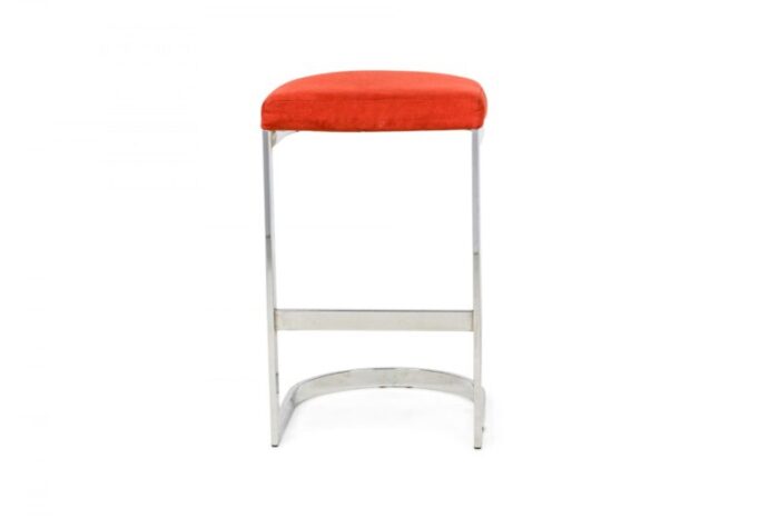 dillingham mid century american horseshoe cantilevered burnt orange counter stools a pair 7302