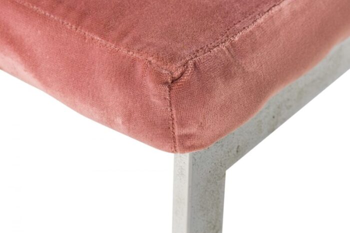 dillingham mid century american horseshoe cantilevered rose velour counter stools a pair 0032