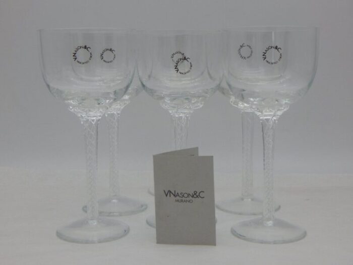 dogale wine glasses by carlo nason 1980s set of 6 1