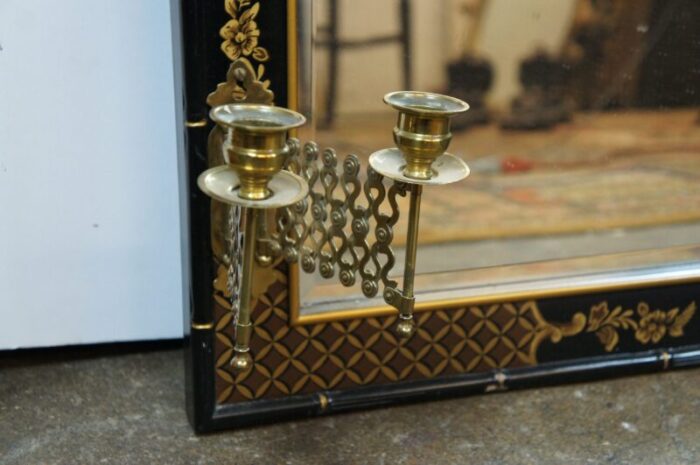 drexel et cetera mid century chinoiserie candelabra over mantel mirror 7376