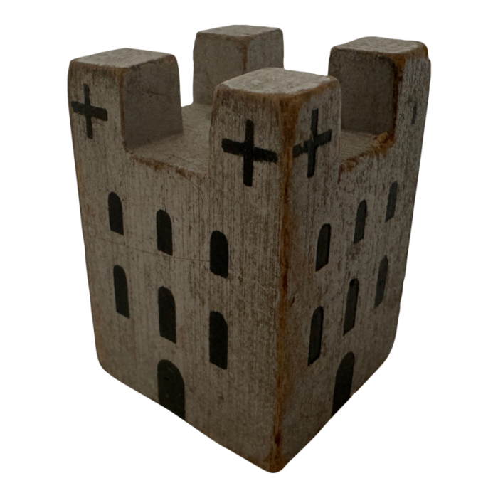 early 1900s folk wooden block castle 0763