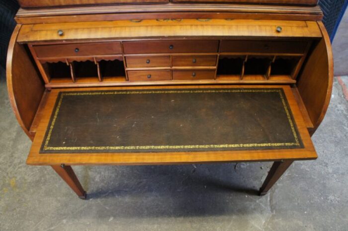 early 20th century adams style mahogany half cylinder secretary desk 9483