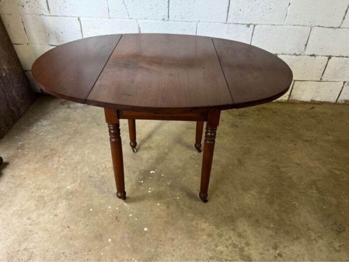 early 20th century antique federal style mahogany drop leaf side table on casters 4483