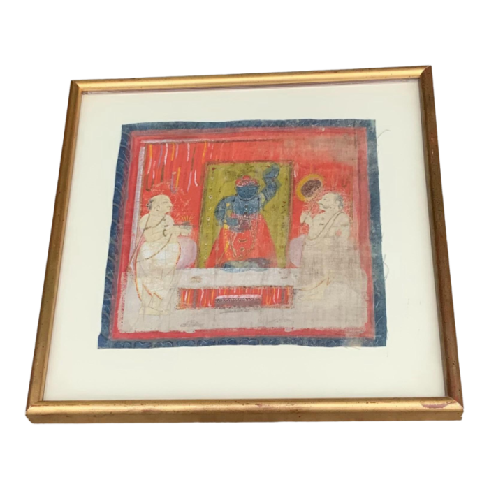 early 20th century bichwai painting framed 4666