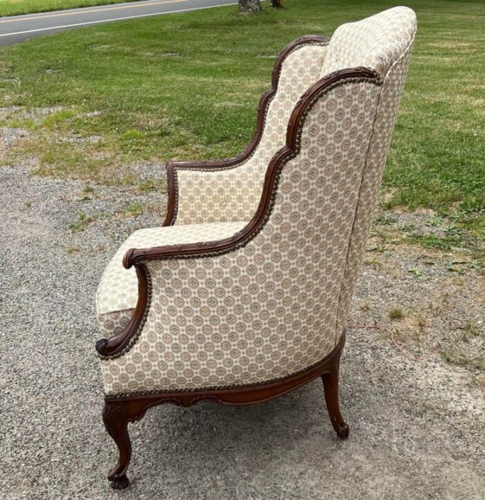 early 20th century carved wingback chair 1194