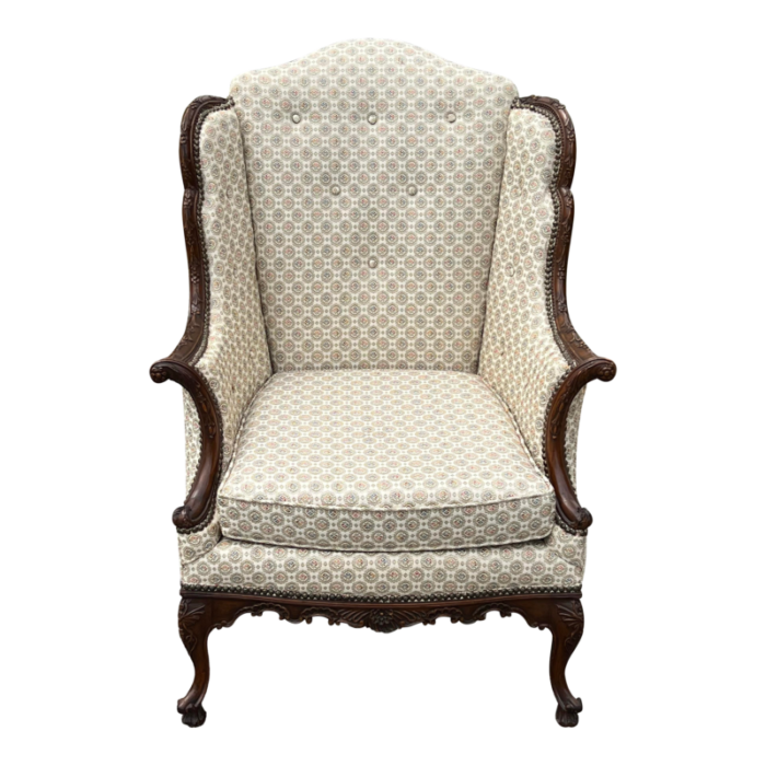 early 20th century carved wingback chair 5351