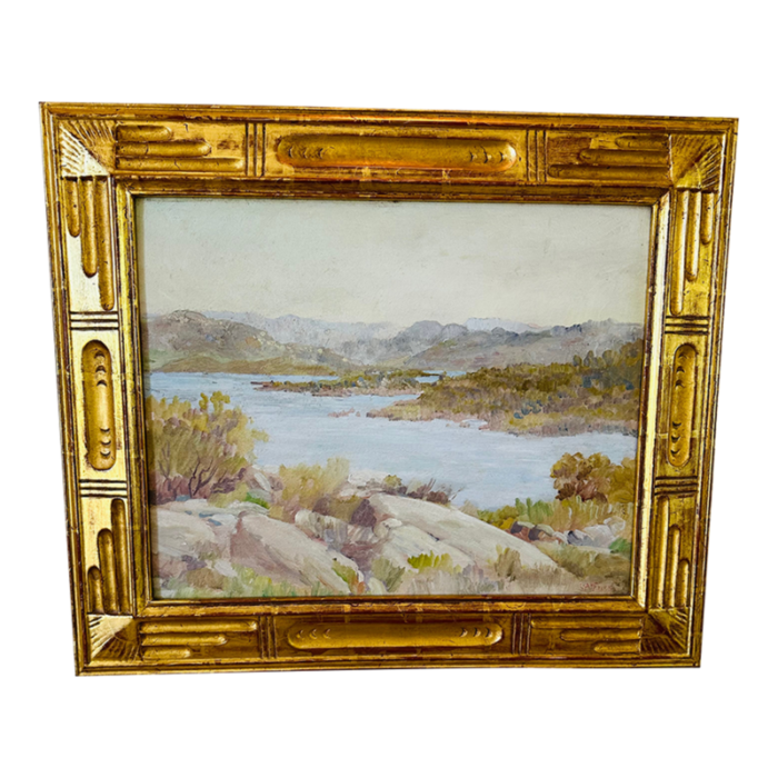 early 20th century charles a fries 1854 1940 signed framed plein air oil painting 8074