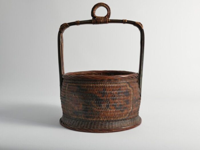 early 20th century chinese betrothal or wedding basket with peony and bird motif 12