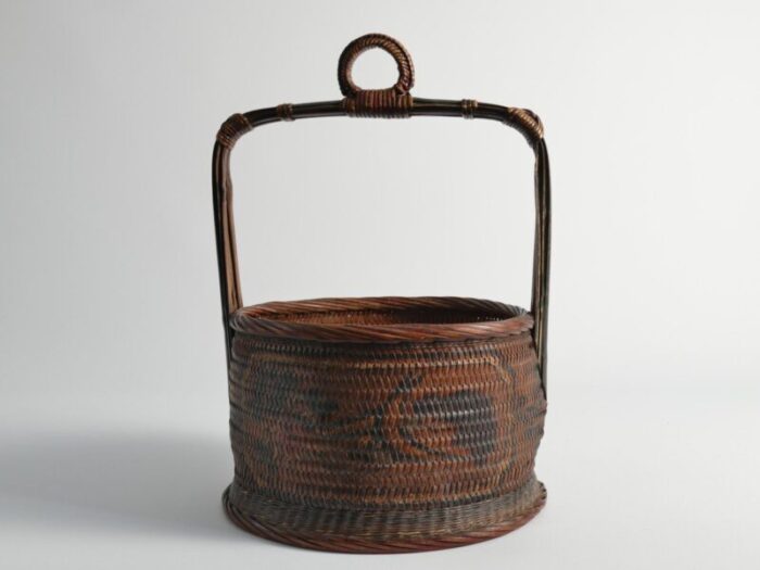 early 20th century chinese betrothal or wedding basket with peony and bird motif 13