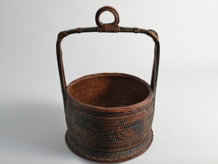 early 20th century chinese betrothal or wedding basket with peony and bird motif 15