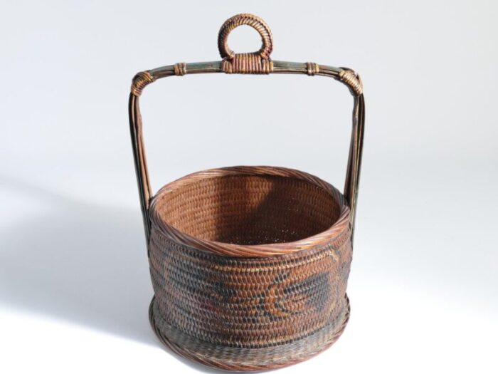 early 20th century chinese betrothal or wedding basket with peony and bird motif 16