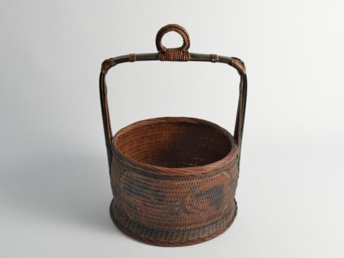 early 20th century chinese betrothal or wedding basket with peony and bird motif 8