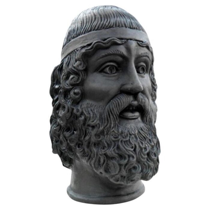 early 20th century head of bronze attributed to riace called il vecchio in terracotta 6