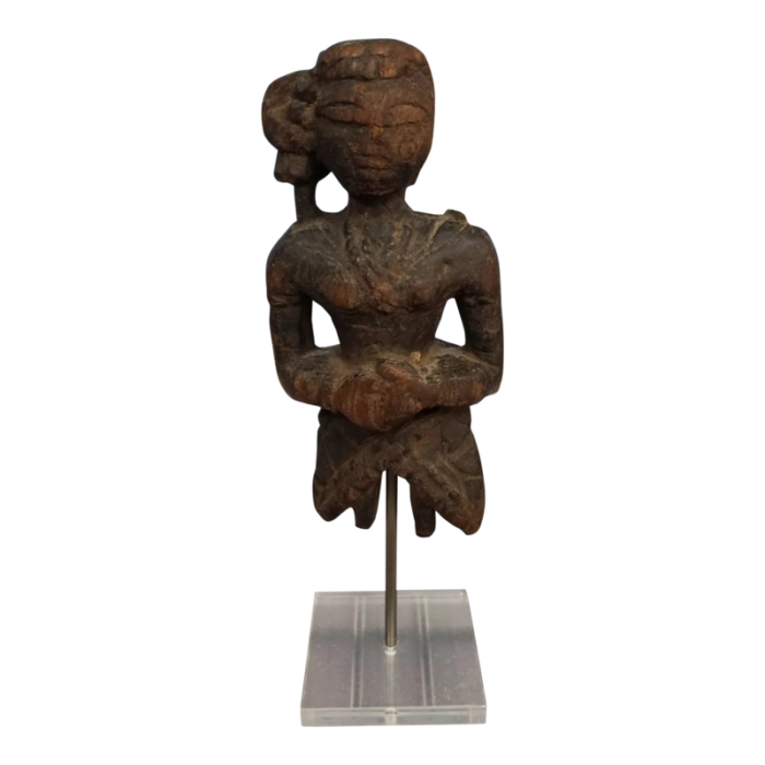 early 20th century luba shankadi female wooden half figure 5967