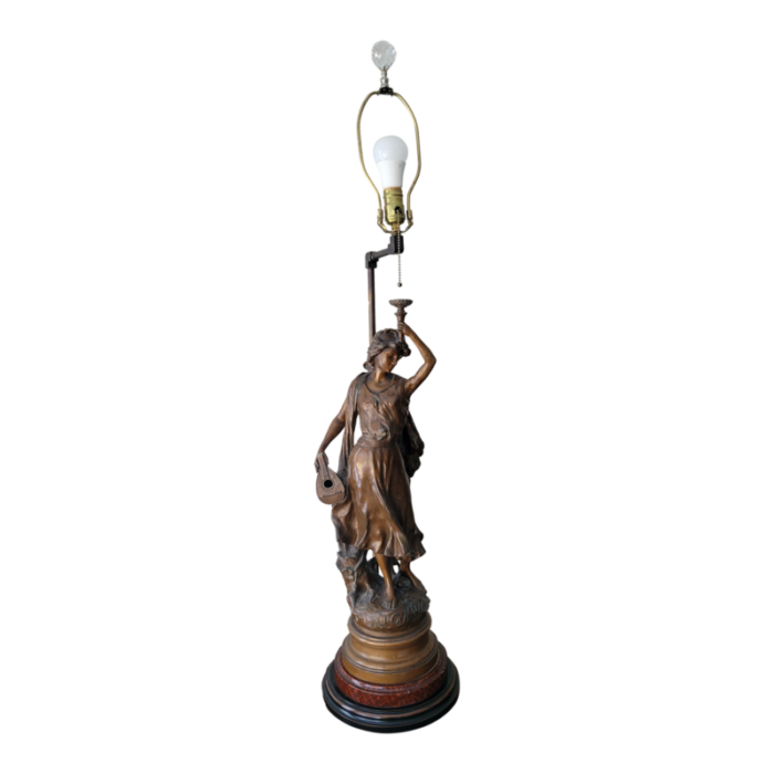 early 20th century luca madrassi bronze statue lamp 7151