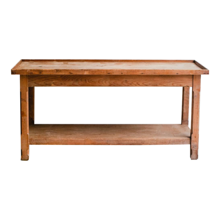 early 20th century raw pine work table 4570