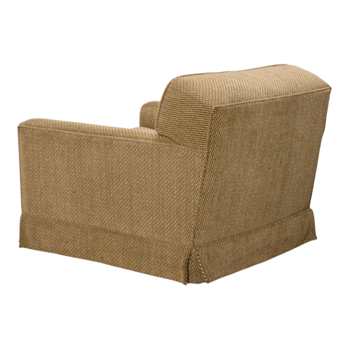 edward j wormley for dunbar american mid century beige upholstered fluted leg lounge armchair 0630