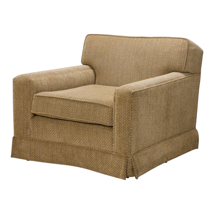 edward j wormley for dunbar american mid century beige upholstered fluted leg lounge armchair 4021