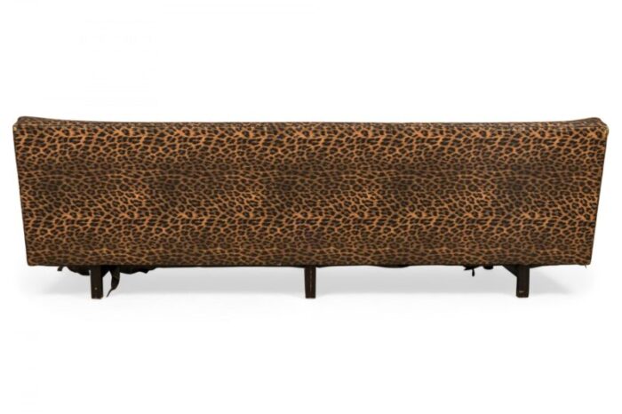 edward j wormley for dunbar american mid century vinyl leopard print upholstered three seat sofa 8879