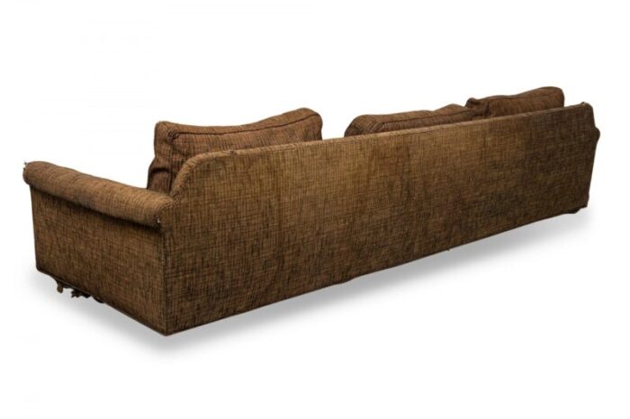 edward wormley american mid century big texan oversized brown fabric upholstered sofa 7716