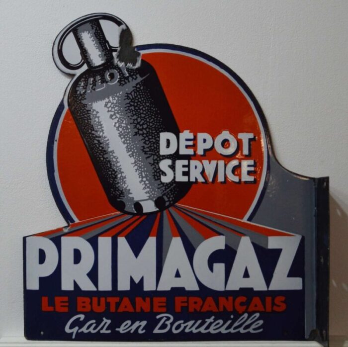 enameled sign from primagaz 1930s 1