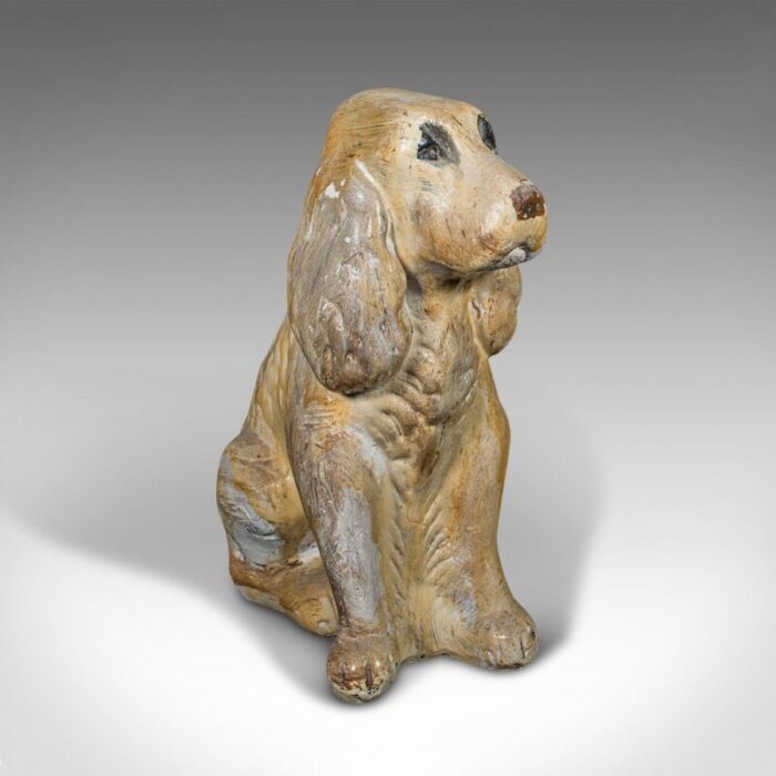 english cocker spaniel figures in plaster 1890s set of 2 7