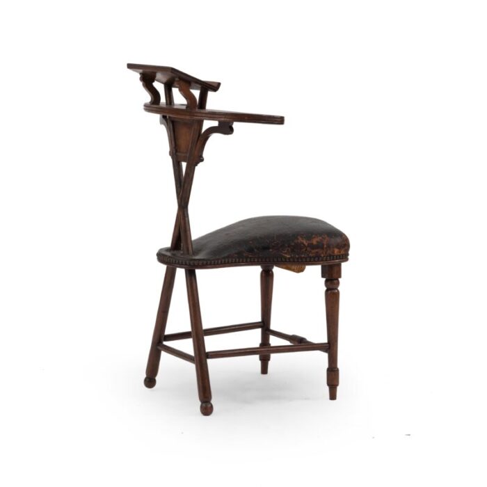 english georgian walnut and leather jefferson reading chair 0842