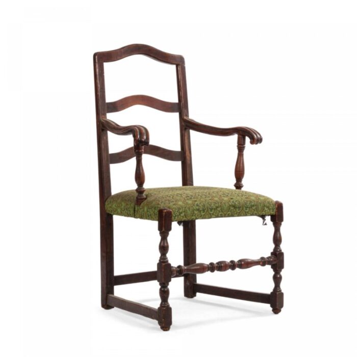 english provincial georgian walnut and elm ladder back armchair 2065